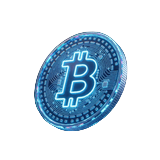 Gl&uuml;hende neon-blaue Coin-M&uuml;nze als Roby Casino Belohnungssystem