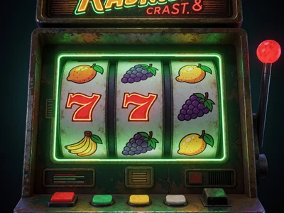 Klassische Dreiwalzer-Slotmaschine mit gr&uuml;nem Neon im Roby Casino Retro-Stil