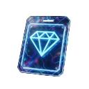 Holografisches VIP-Diamant-Abzeichen mit blauem Neon bei Roby Casino
