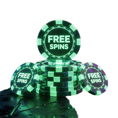 Neon-gr&uuml;nes Casino Willkommensbonus Hologramm bei Roby Casino